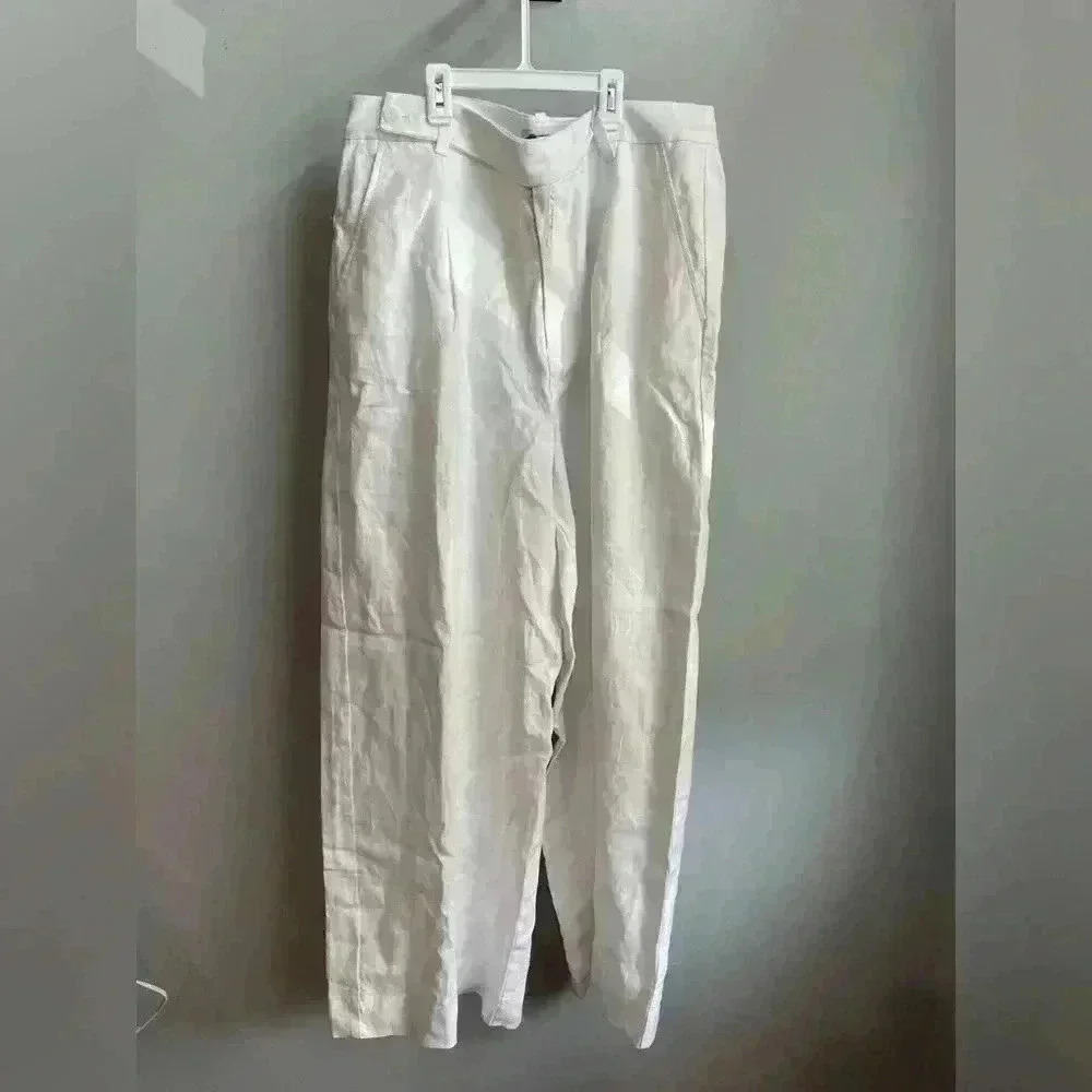 NWT! Madewell The Harlow Wide-Leg Pant in 100% Linen Size 14 - Picture 4 of 7